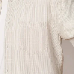 Shirts|Folk Relaxed Fit Shirt - Sage Microstripe Slub