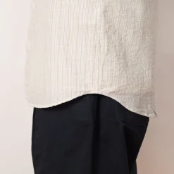 Shirts|Folk Relaxed Fit Shirt - Sage Microstripe Slub