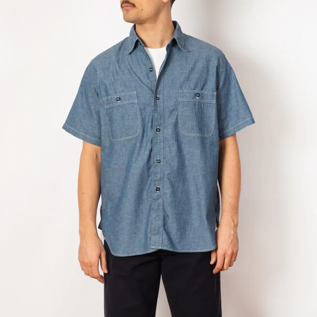 Shirts|OrSlow Relaxed Fit S/S Work Shirt - Chambray