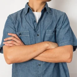 Shirts|OrSlow Relaxed Fit S/S Work Shirt - Chambray