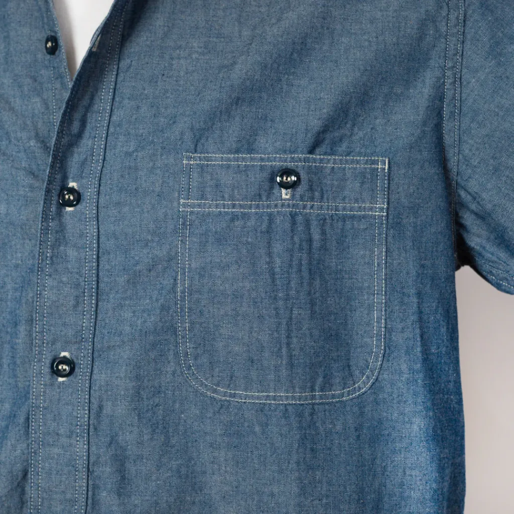 Shirts|OrSlow Relaxed Fit S/S Work Shirt - Chambray