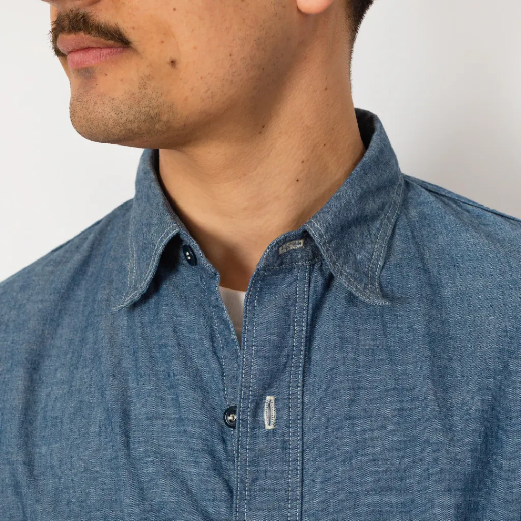 Shirts|OrSlow Relaxed Fit S/S Work Shirt - Chambray