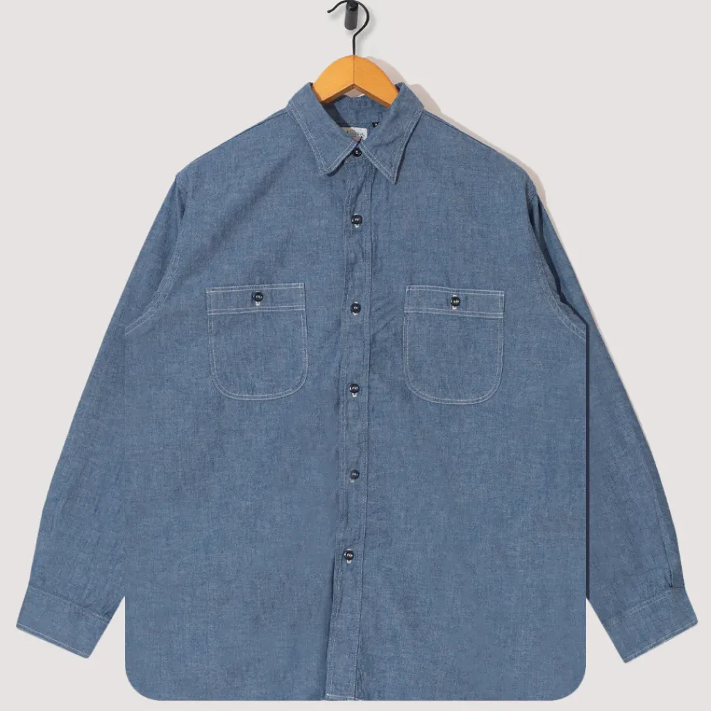 Shirts|OrSlow Relaxed Fit Work Shirt - Chambray