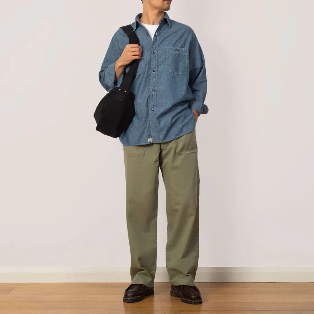 Shirts|OrSlow Relaxed Fit Work Shirt - Chambray