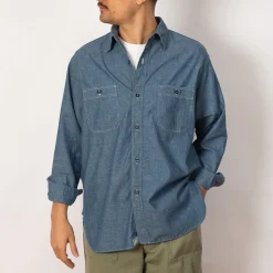 Shirts|OrSlow Relaxed Fit Work Shirt - Chambray