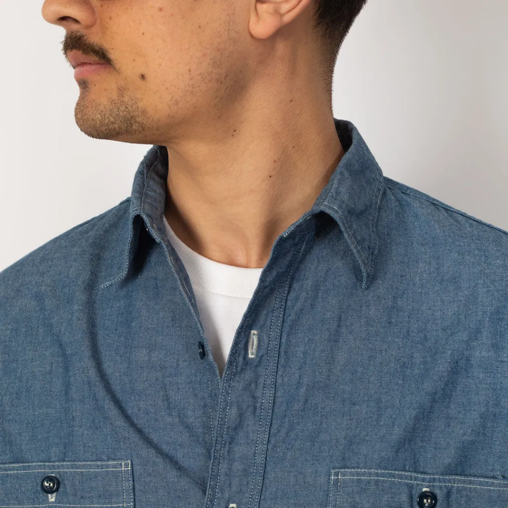 Shirts|OrSlow Relaxed Fit Work Shirt - Chambray