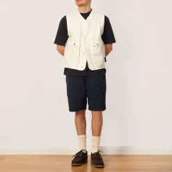 Jackets|Stone Island Ripstop Vest - Ivory (V0093)