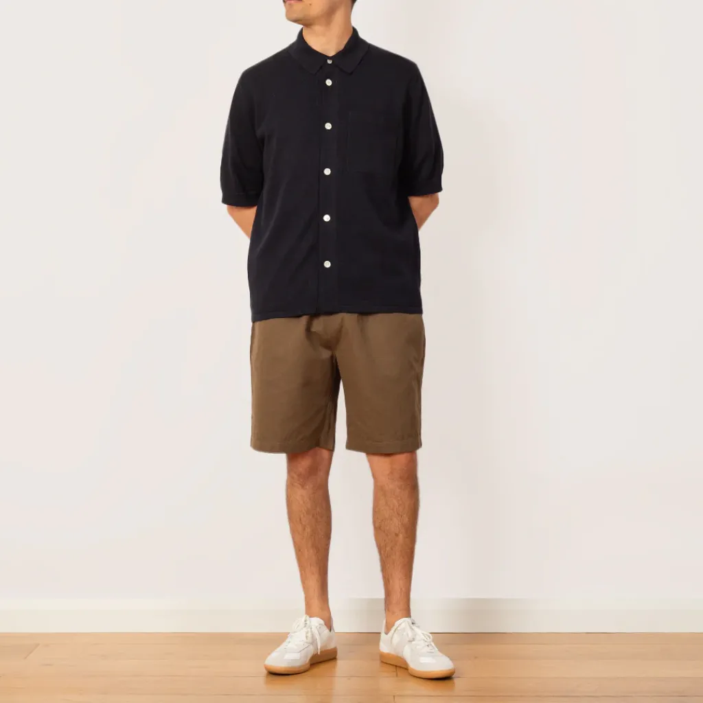 Shirts|Norse Projects Rollo Cotton Linen SS Shirt - Dark Navy