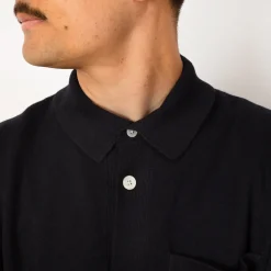Shirts|Norse Projects Rollo Cotton Linen SS Shirt - Dark Navy