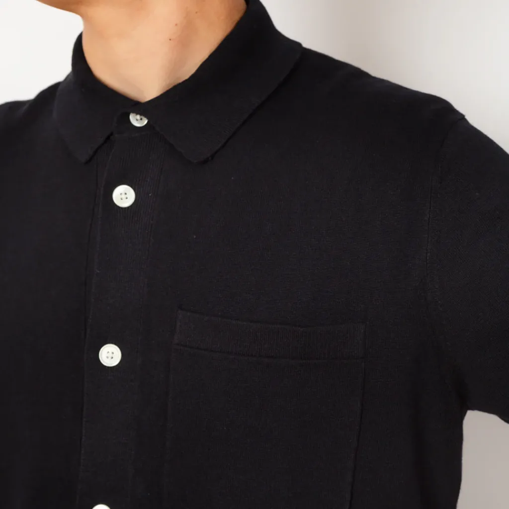 Shirts|Norse Projects Rollo Cotton Linen SS Shirt - Dark Navy