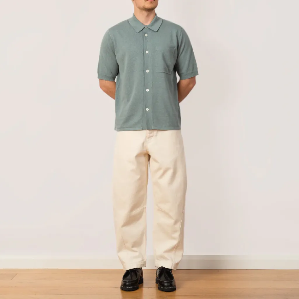 Shirts|Norse Projects Rollo Cotton Linen SS Shirt - Greyish Blue