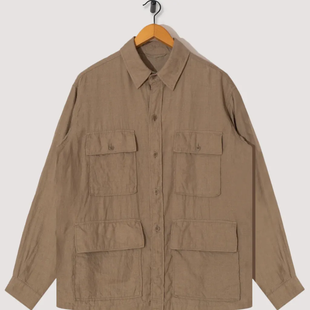 Jackets|Kaptain Sunshine Safari Shirt Jacket - Beige