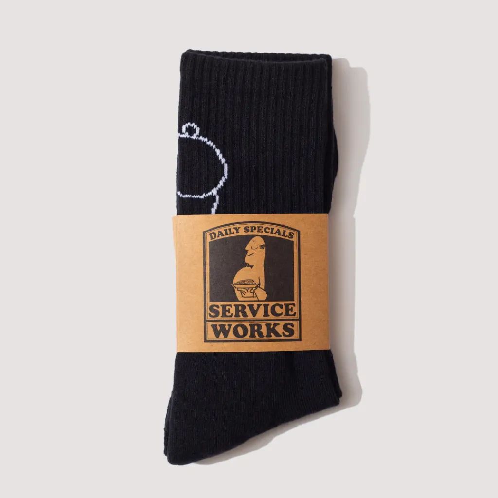 Socks|Service Works Salt + Pepper Socks - Black