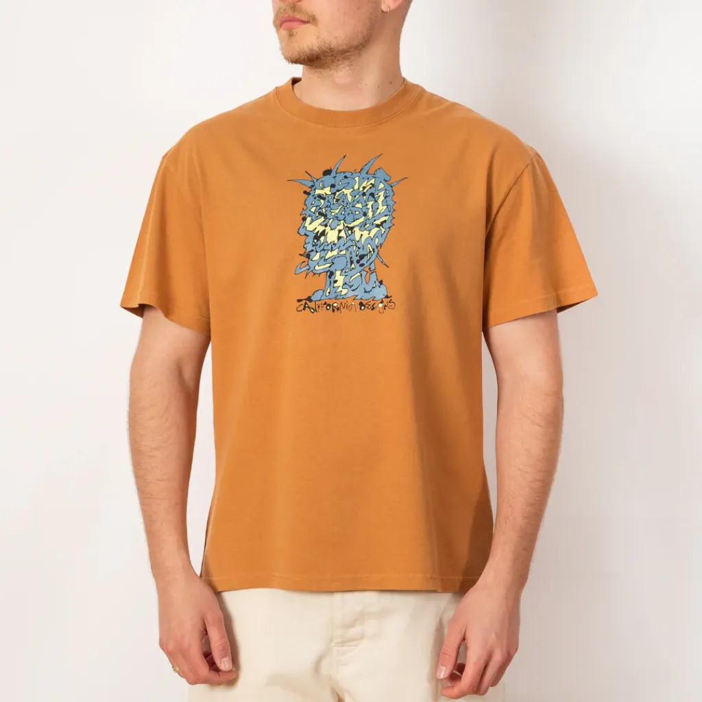 T-Shirts|Brain Dead Scrambled Head T-Shirt - Cumin