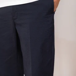 Trousers|Beams Plus Seersucker Ivy Trousers - Navy