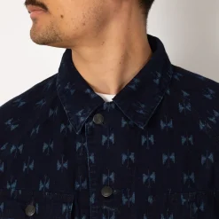 Jackets|Needles Short Coverall Jacket Printed Kasuri - Papillon