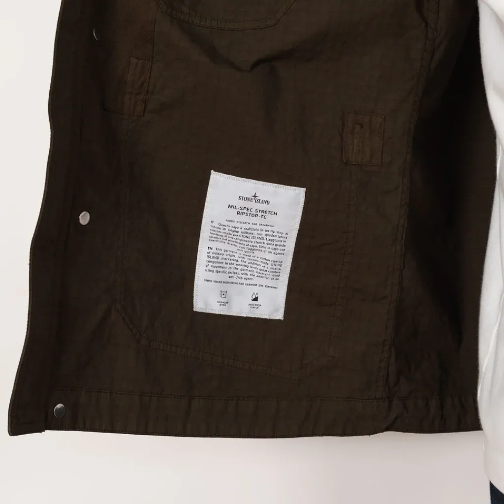 Jackets|Stone Island Short Stand Collar Jacket - Military Green