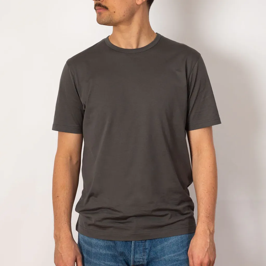 T-Shirts|Sunspel S/S Crew Neck T-Shirt - Charcoal