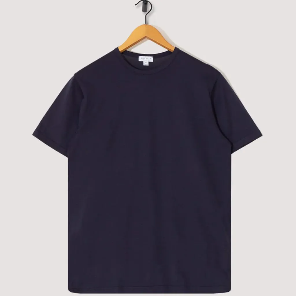 T-Shirts|Sunspel S/S Crew Neck T-Shirt - Navy