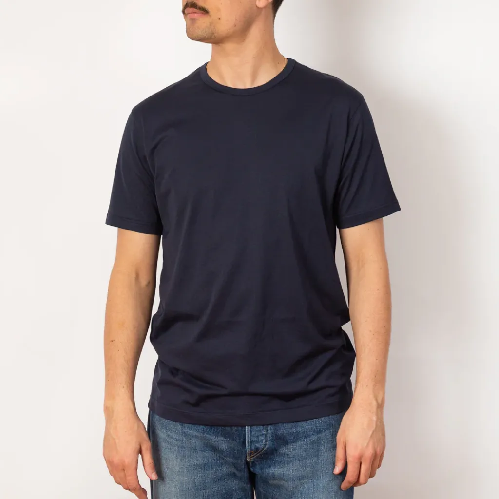 T-Shirts|Sunspel S/S Crew Neck T-Shirt - Navy