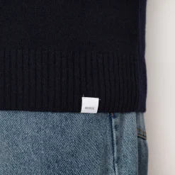 Knitwear|Norse Projects Standard Merino Lambswool Polo - Dark Navy
