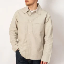 Shirts|MHL By Margaret Howell Storm Flap Shirt - Pale Stone