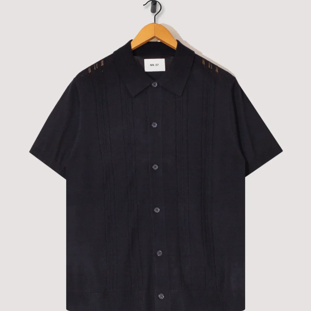 Shirts|NN07 Thor S/S Cardigan 6584 - Deep Navy