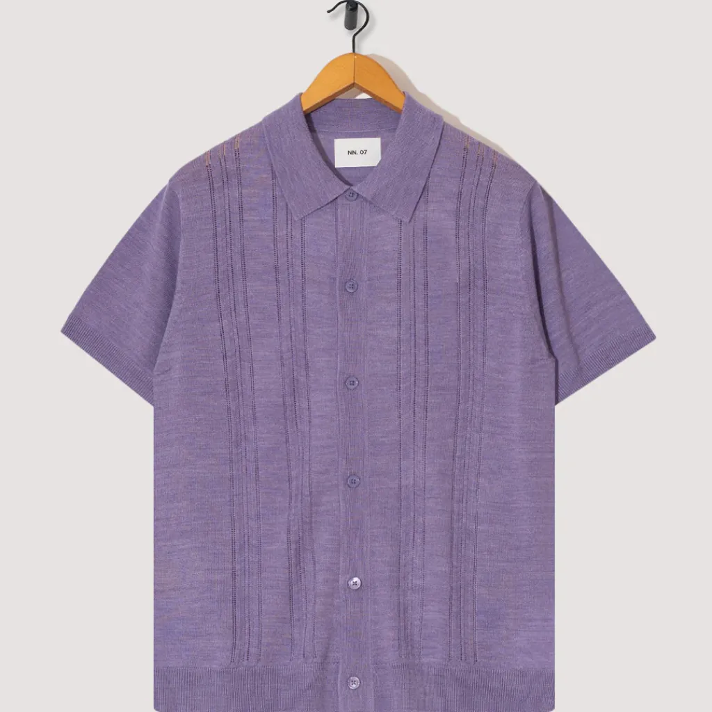 Shirts|NN07 Thor S/S Cardigan 6584 - Violet