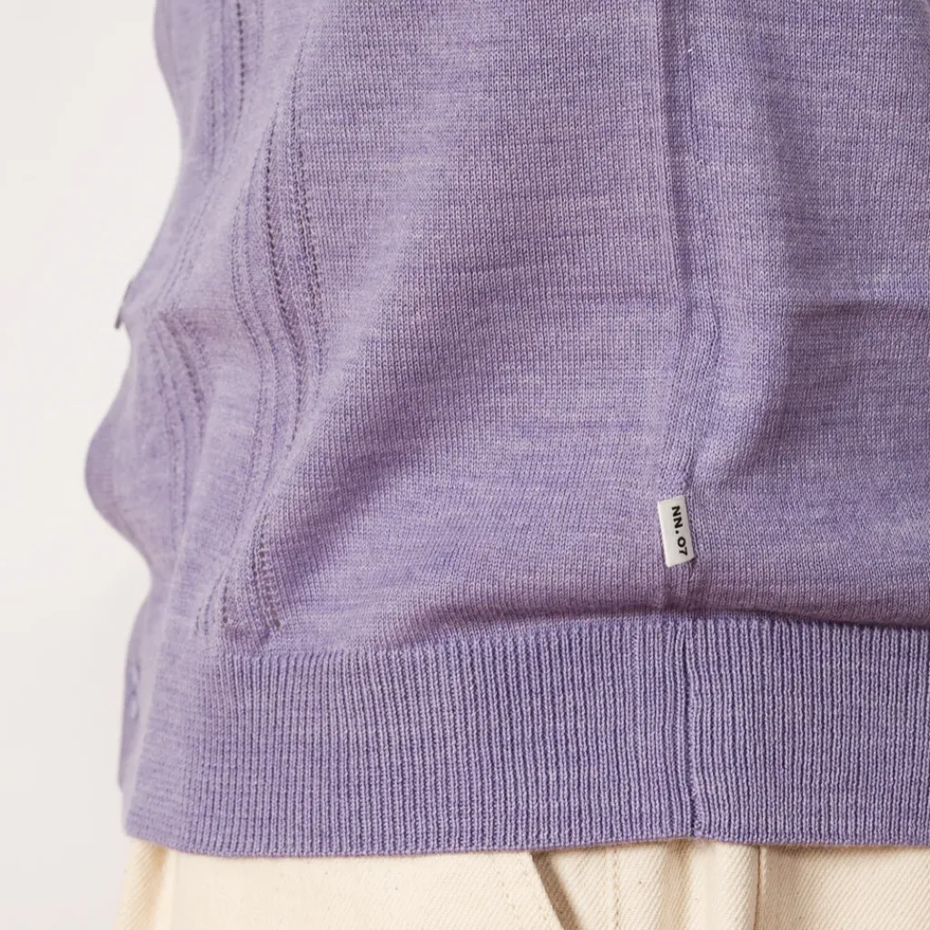 Shirts|NN07 Thor S/S Cardigan 6584 - Violet