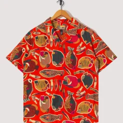 Shirts|Patagonia Tidal Threads Camp Shirt - Wrasse Pollinator Orange