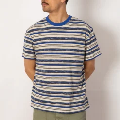 T-Shirts|Brain Dead Toni Stripe T-Shirt - Blue Multi