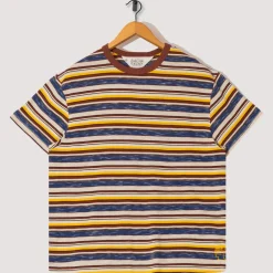 T-Shirts|Brain Dead Toni Stripe T-Shirt - Yellow Multi