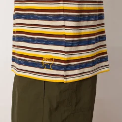 T-Shirts|Brain Dead Toni Stripe T-Shirt - Yellow Multi