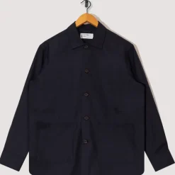 Shirts|Universal Works Travail Overshirt - Navy Tropical Wool