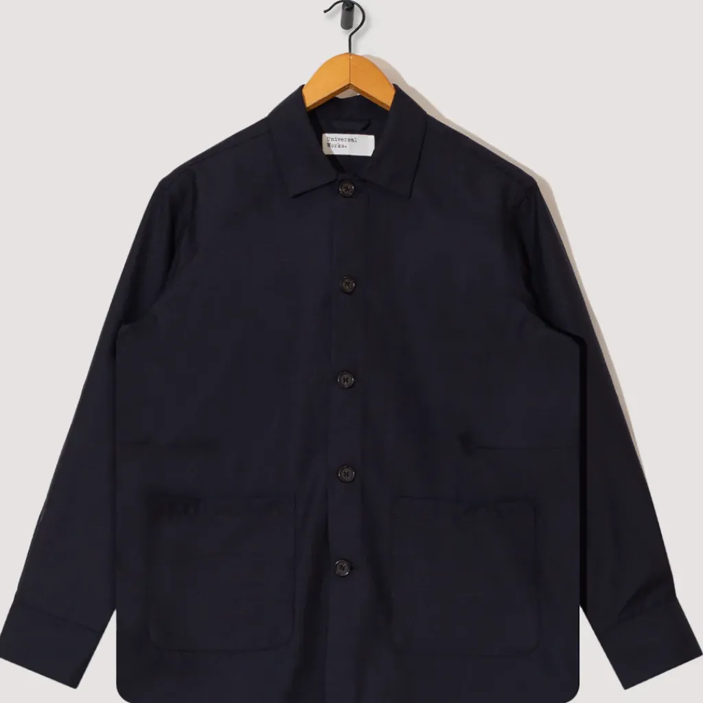 Shirts|Universal Works Travail Overshirt - Navy Tropical Wool