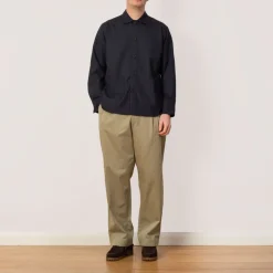 Shirts|Universal Works Travail Overshirt - Navy Tropical Wool