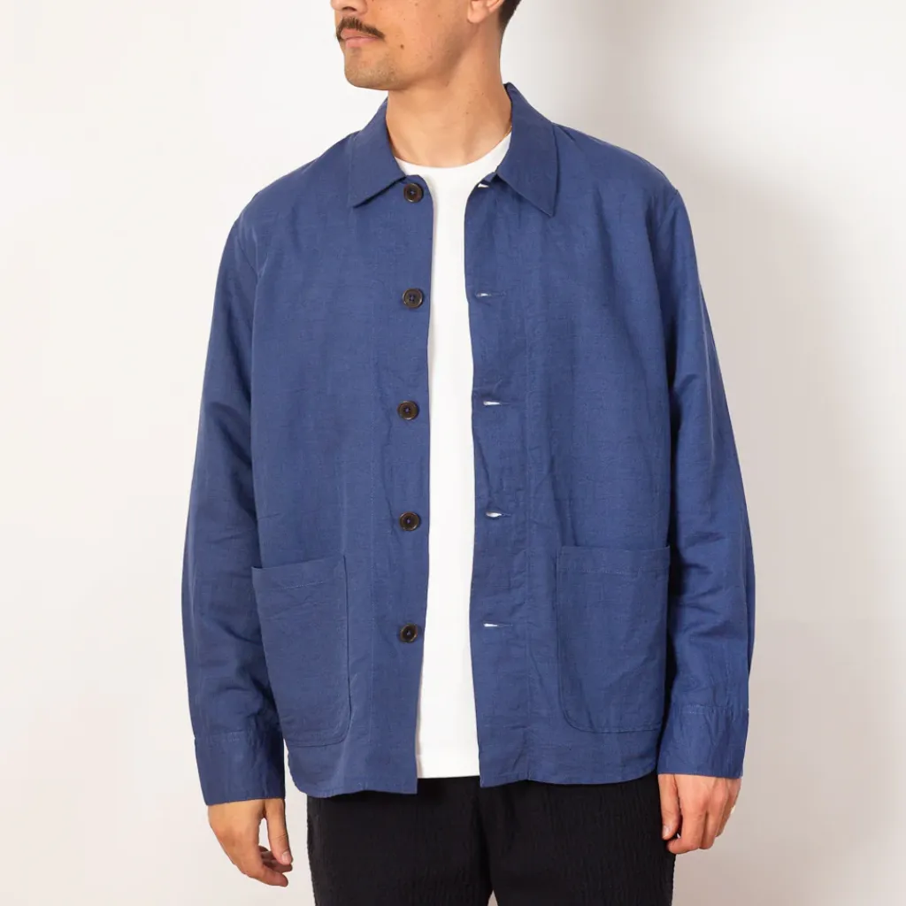 Shirts|Universal Works Travail Shirt - Blue