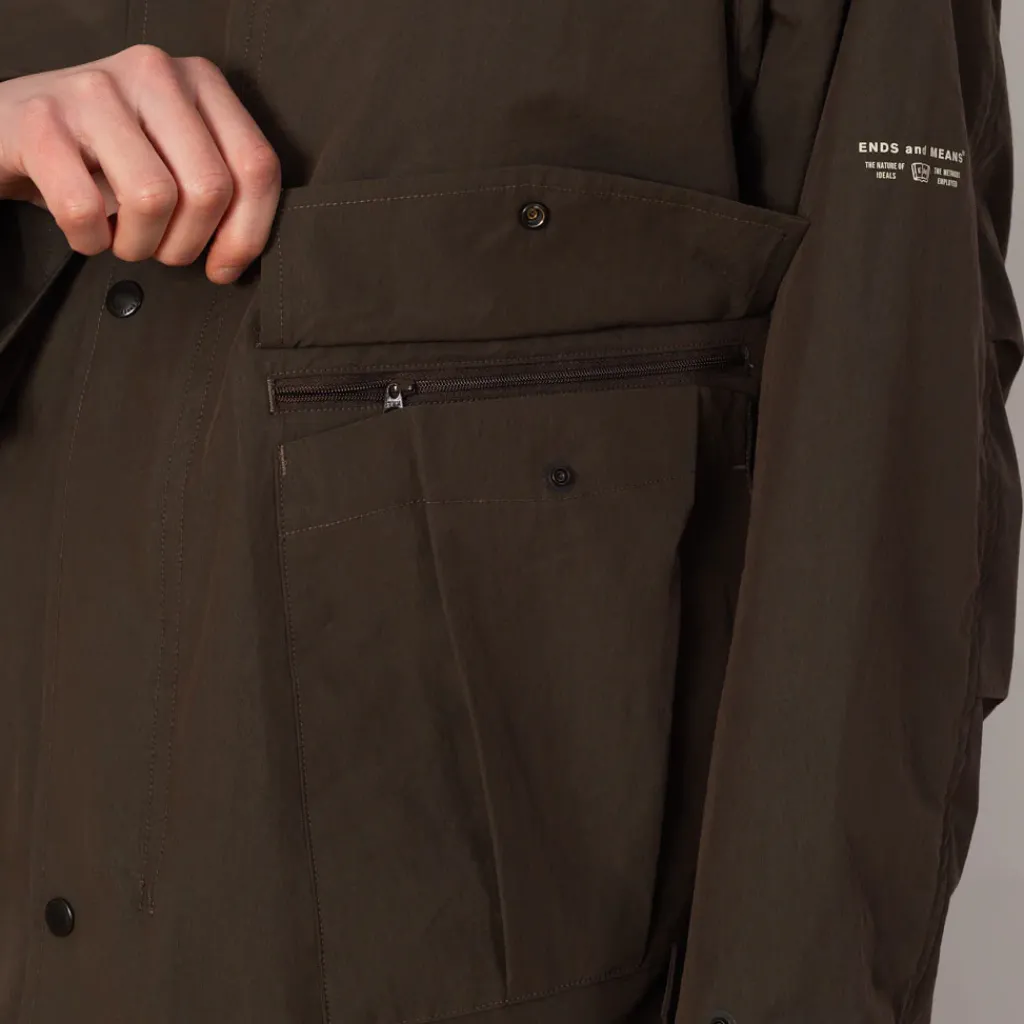 Jackets|Ends and Means Travel Half Parka - African Black