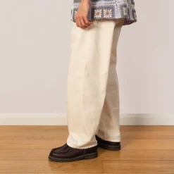 Trousers|Danton Tuck Belted Pants - Ecru