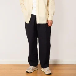Trousers|Sage De Cret Tumbler Single Pleated Wide Pants - Navy