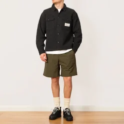 Shirts|Brain Dead Waffle Button Front Shirt - Washed Black