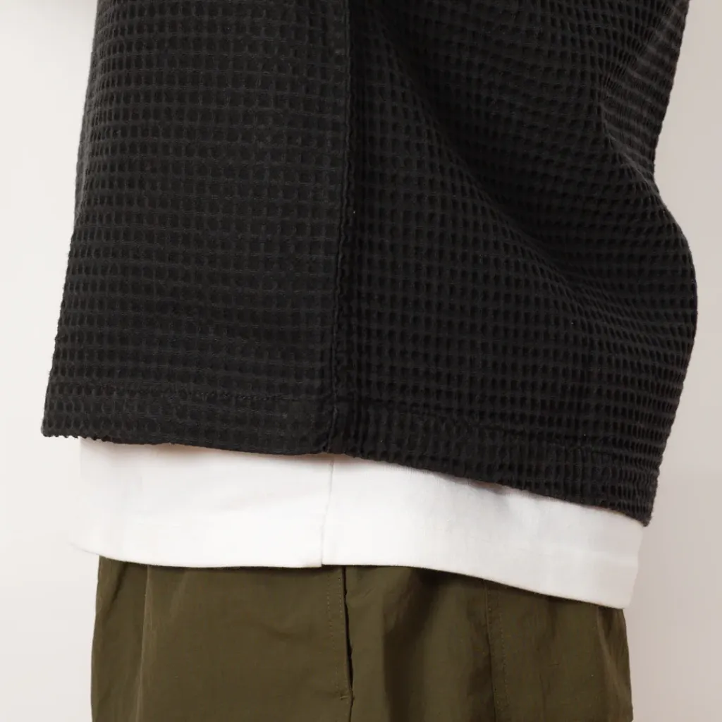 Shirts|Brain Dead Waffle Button Front Shirt - Washed Black