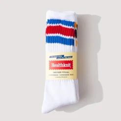 Socks|Healthknit White 3 Pack - Yellow/Wine/Blue