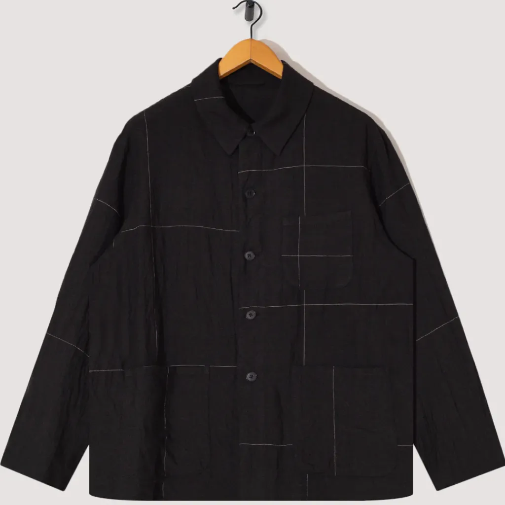 Jackets|Kaptain Sunshine Work Shirt Jacket - Black Window Pane