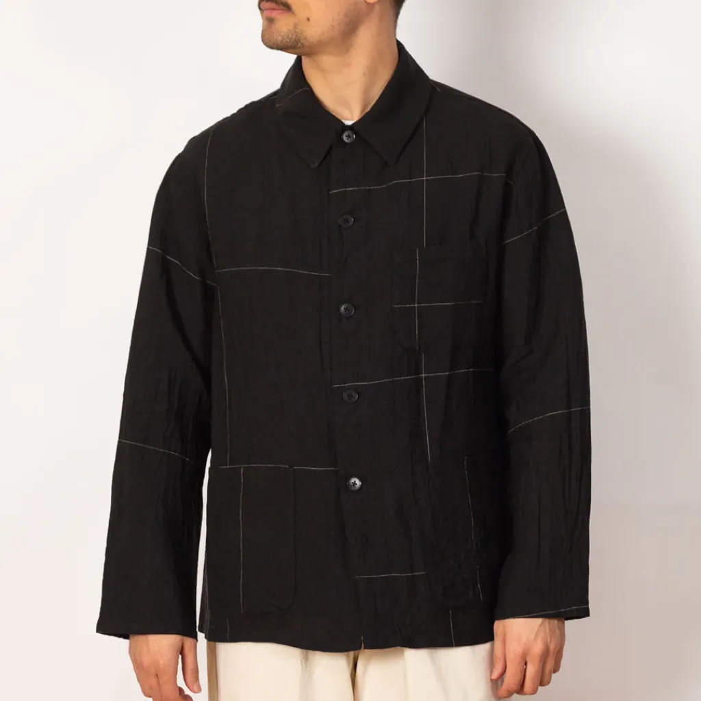 Jackets|Kaptain Sunshine Work Shirt Jacket - Black Window Pane