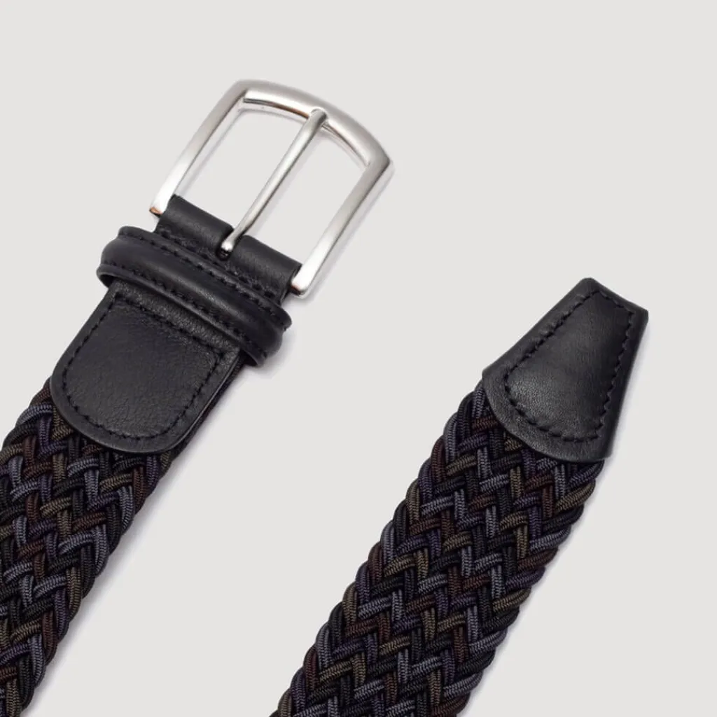 Belts|Anderson's Woven Belt - Dark Navy Multi