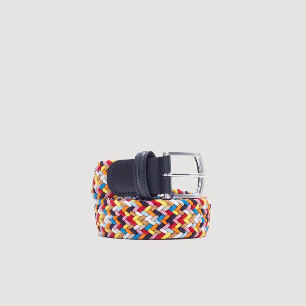 Belts|Anderson's Woven Belt - Pink Multi
