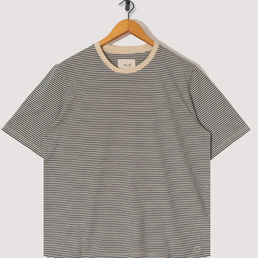 T-Shirts|Folk 1x1 Stripe Tee - Deep Green