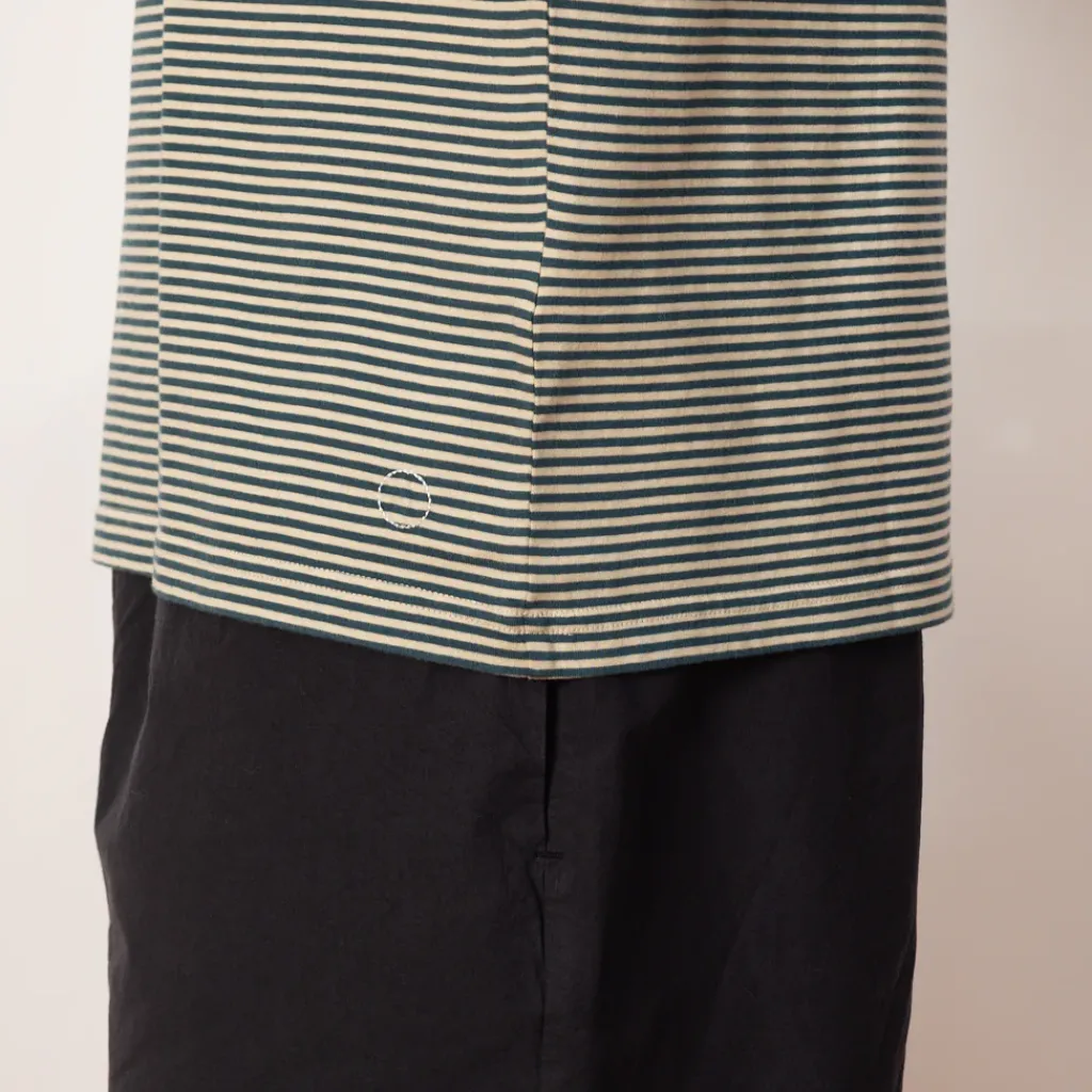 T-Shirts|Folk 1x1 Stripe Tee - Deep Green